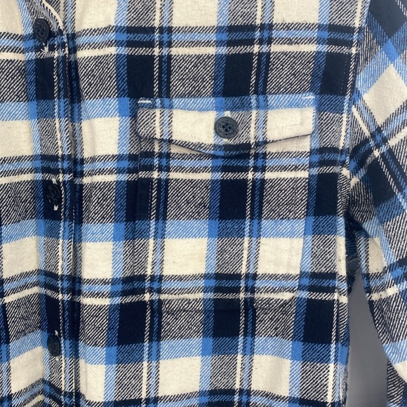 Sojara Button Cropped Jacket Women Size Small Blue Sequin Star Flannel Plaid - Picture 5 of 11